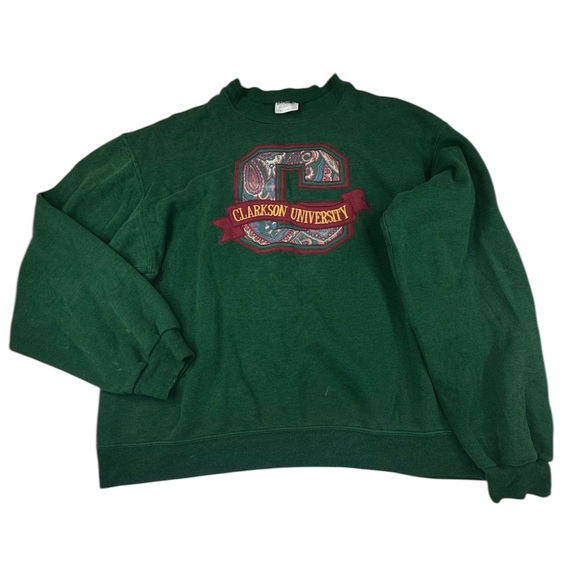 Hanes Other - VTG Clarkson University Hanes Sweatshirt Men Large Green Crewneck Golden Knights